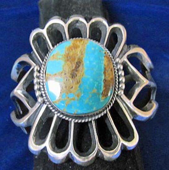 Picture of Sandcast Bracelet with turquoise stone