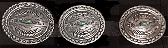 Navajo One Stone Silver Concho Belt 12