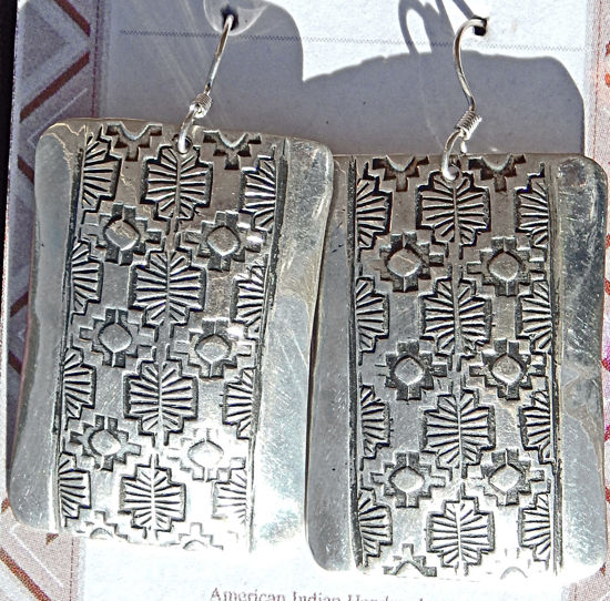Navajo Stamped Ear Ring 12